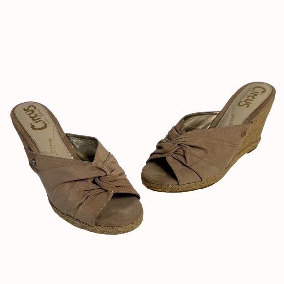 Circus Sam Edelman Bea Espadrille Wedge Bea Sandals Size 7.5 Beige Knot Summer - Picture 2 of 14